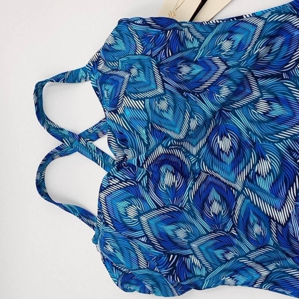 Profile by‎ Gottex Birds of a Feather Scoop Neck Underwire Swimsuit 6D - Picture 3 of 12